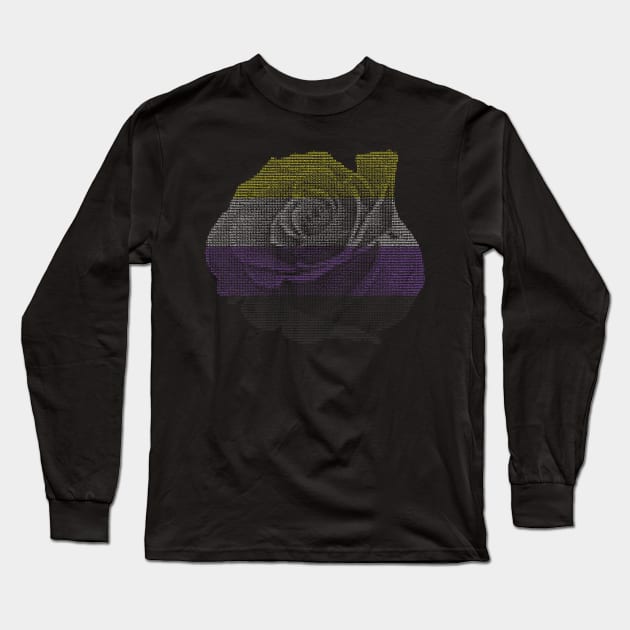 Enby ASCII rose Long Sleeve T-Shirt by ConnerDavis